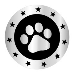 Wall Mural - Paw print silver logo