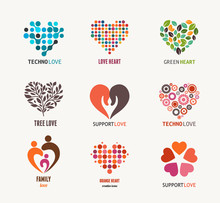 Collection Of Vector Heart Icons And Symbols