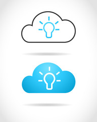 Poster - Cloud computing concept with lightbulb as idea symbol