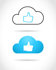 Poster - Cloud computing concept with like symbol