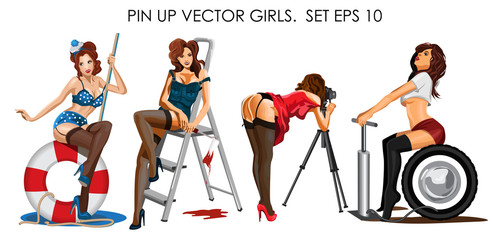 Vector collection ofpin up girls