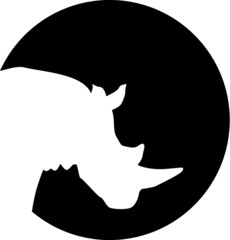 Wall Mural - Rhino in front of moon