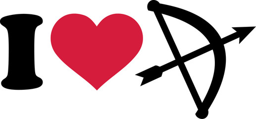 Sticker - I Love Archery Bow