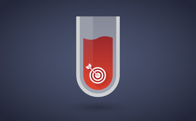 Red test tube icon with a dart board