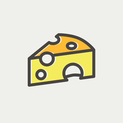 Sticker - Piece of cheese thin line icon