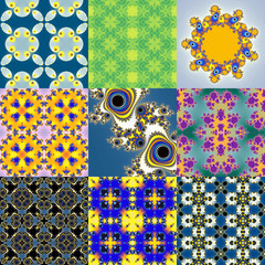 Wall Mural - set of fractal floral patterns