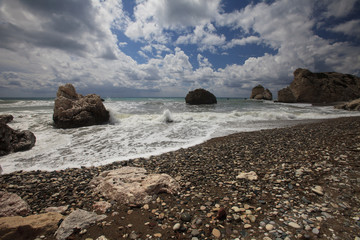 Cyprus. Aphrodite Beach near the stone. Petra Tou Romiou