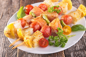 raw fish skewer