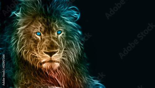 Fantasy digital art of a lion