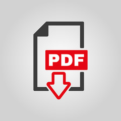 Poster - The PDF icon. File format symbol. Flat