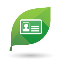 Sticker - Green leaf icon with an id card