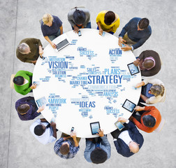 Canvas Print - Strategy Analysis World Vision Mission Planning Concept