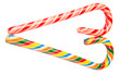 © akulamatiau - Christmas red and white and multicolored candy cane