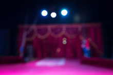 Indoor Stage With Spotlights And Pink Decor