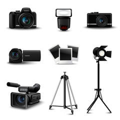 Canvas Print - Realistic Camera Icons