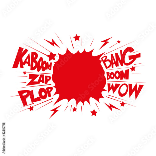 Fotografie, Obraz Boom. Comic book explosion.hand draw vector illustration