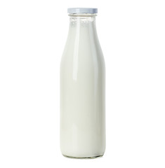 Bottle of milk isolated on white background