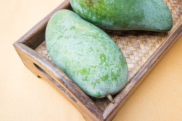 Fresh raw green sweet mango