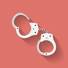 Icon Of Handcuffs. Flat Style