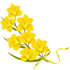 Poster - Holiday yellow flowers background. Vector.