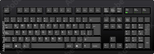Black Qwerty Keyboard With Latin American Spanish Layout Buy This Stock Vector And Explore 