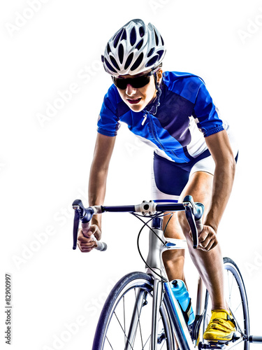Cuadros en Lienzo Mujer triathlon ironman atleta ciclista ciclismo