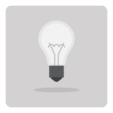 Vector Of Flat Icon, Light Bulb On Isolated Background