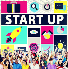 Sticker - Start Up Business New Launch Technology Concept
