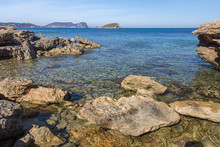Turquoise Water And Rocks In Balearic Islands, Ibiza