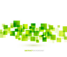 Aufkleber - Green shiny squares technical background. Vector 