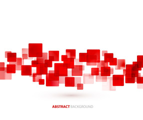 Aufkleber - Red  shiny squares technical background. Vector 