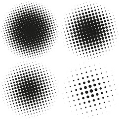 Poster - Set of Abstract Halftone Design Elements