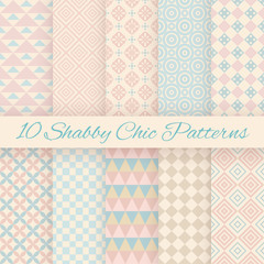 Wall Mural - pastel retro different vector seamless patterns