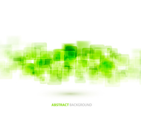 Poster - Green shiny squares technical background. Vector 