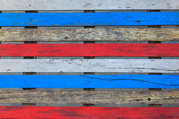 Colorful of wooden fence