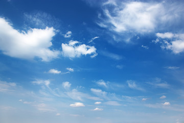 White clouds in blue sky