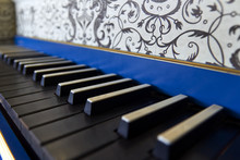Old Harpsichord Keyboard, Close-up View