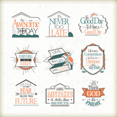 Wall Mural - motivational and inspirational quotes set