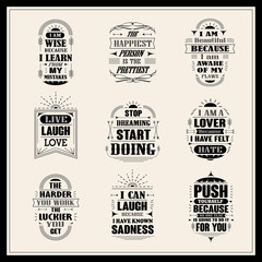 Wall Mural - success motivational and inspirational quotes set