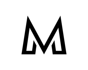 M logo black letter template