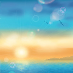 Fotomurales - Sunset Seaside Background