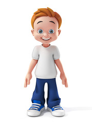 little boy 3d illustration