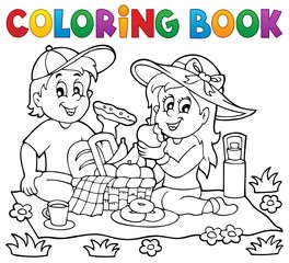 Sticker - Coloring book picnic theme 1