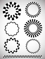Poster - Different checkered (chequered) elements. Vector. Art brush temp