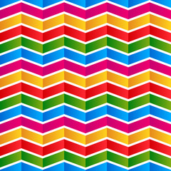 Leinwandbilder - Colorful chevron background, pattern. Seamlessly repeatable. Vec