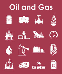 Wall Mural - Set of oil and gas simple icons