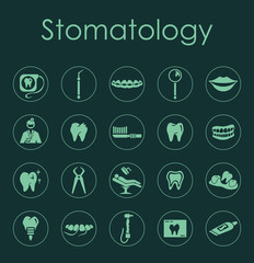 Sticker - Set of stomatology simple icons