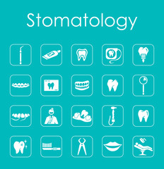 Sticker - Set of stomatology simple icons