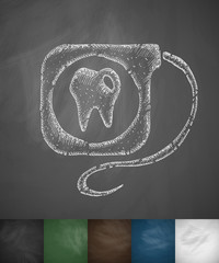 Canvas Print - dental floss icon