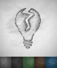 Wall Mural - broken light bulb icon